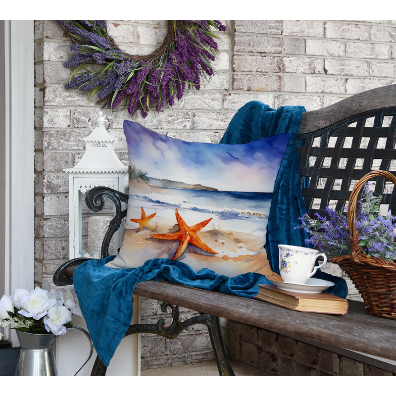 Nautical Outdoor Throw Pillow, 18"H x 18"W