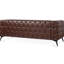 Traditionnel, largeur de 83,44 pouces, coussin amovible, accoudoirs carrés en fer à 3 places, coussins, unité centrale brun foncé, pieds, conception sophistiquée-1896354401