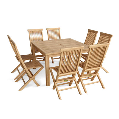 Classic Outdoor 9 - Piece Teak Dining Set