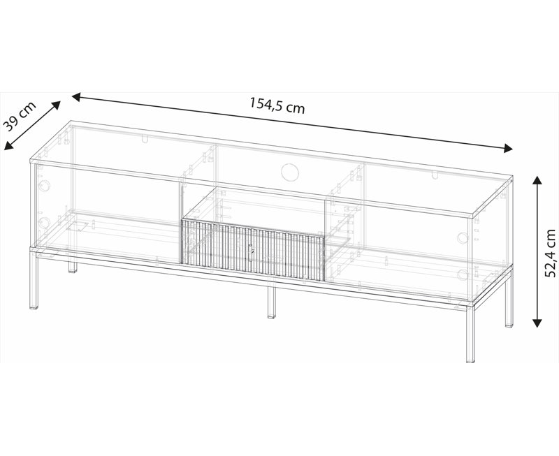 MAGGIORE TV Stand for TVs up to 65", Black