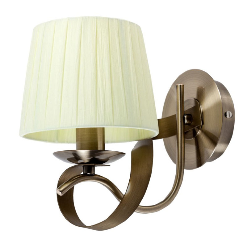 Pascal Armed Sconce, Bronze, Beige
