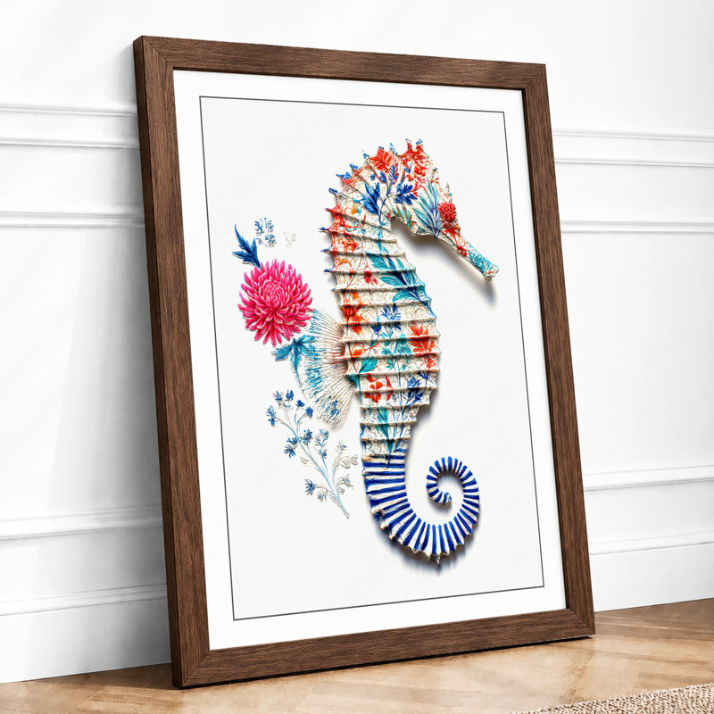 Pencil Seahorse Modern - Print, A3 - 42.0 x 29.7 cm, Walnut