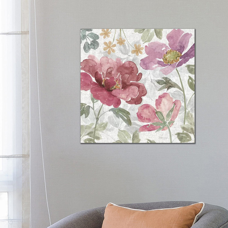 Springtime Bloom II Dark by Beth Grove - Painting on Canvas, Wrapped Canvas, 66.04cm H x 66.04cm W x 1.91cm D