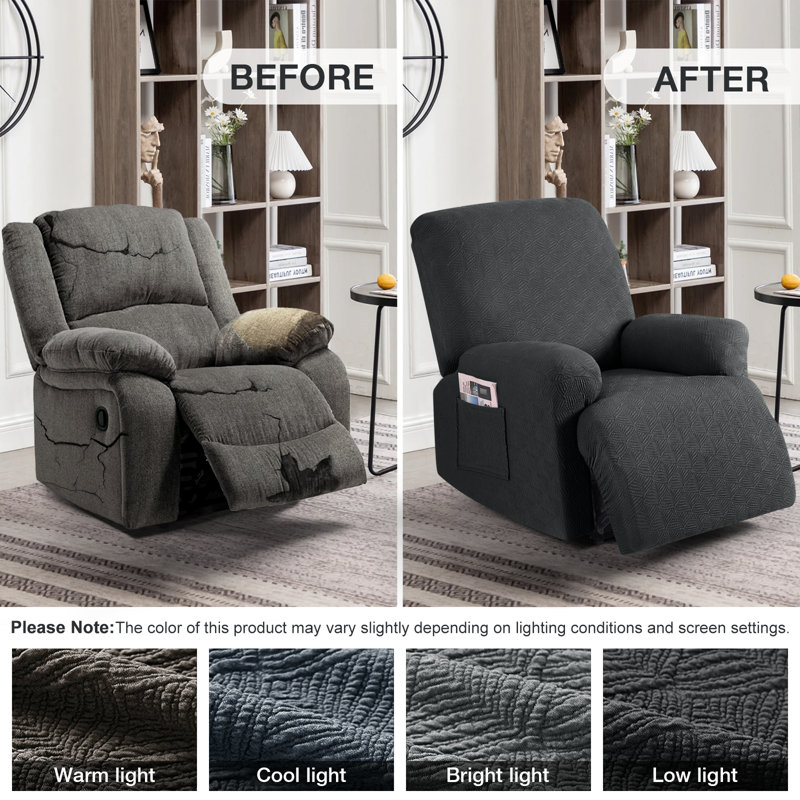 Wald Single Seat Stretch Extra Large Recliner Chair Covers,Oversize Reclining Couch Covers Sofa Slipcover