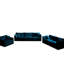 Canapé modulaire en chenille bleu 3 pièces Modern Modern