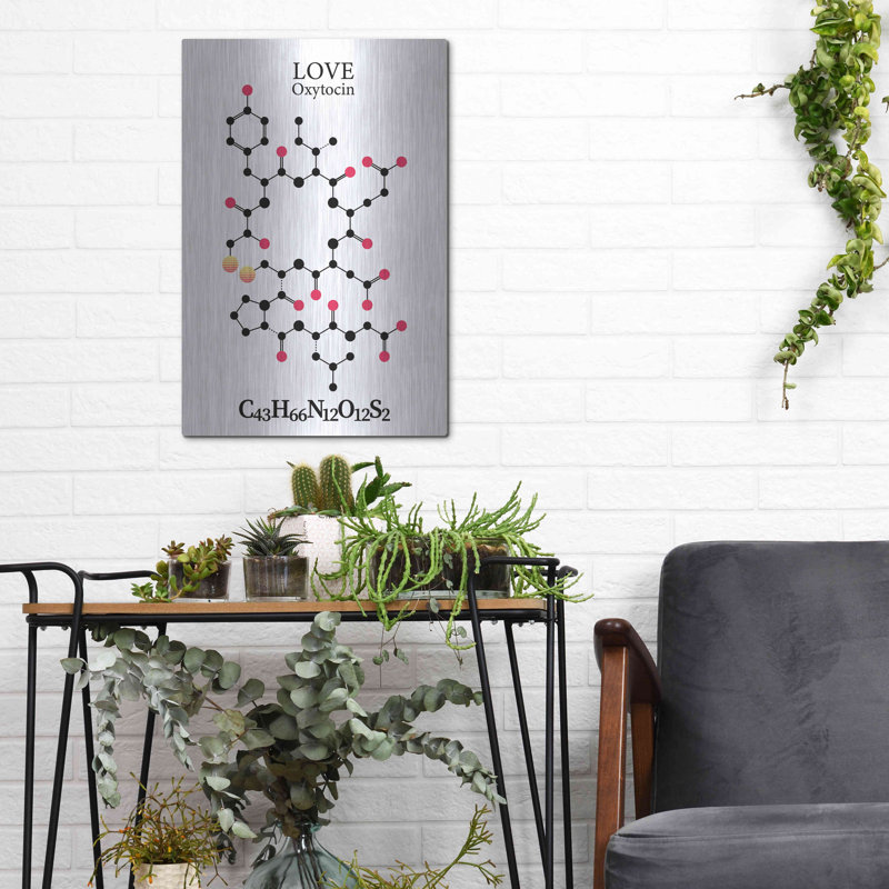 «Oxytocin Molecule», art mural en métal, H 16 po x l 12 po
