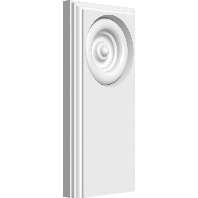 Standard Foster Bullseye Plinth Block with Beveled Edge, 5" H x 2.5" W x 0.5" D
