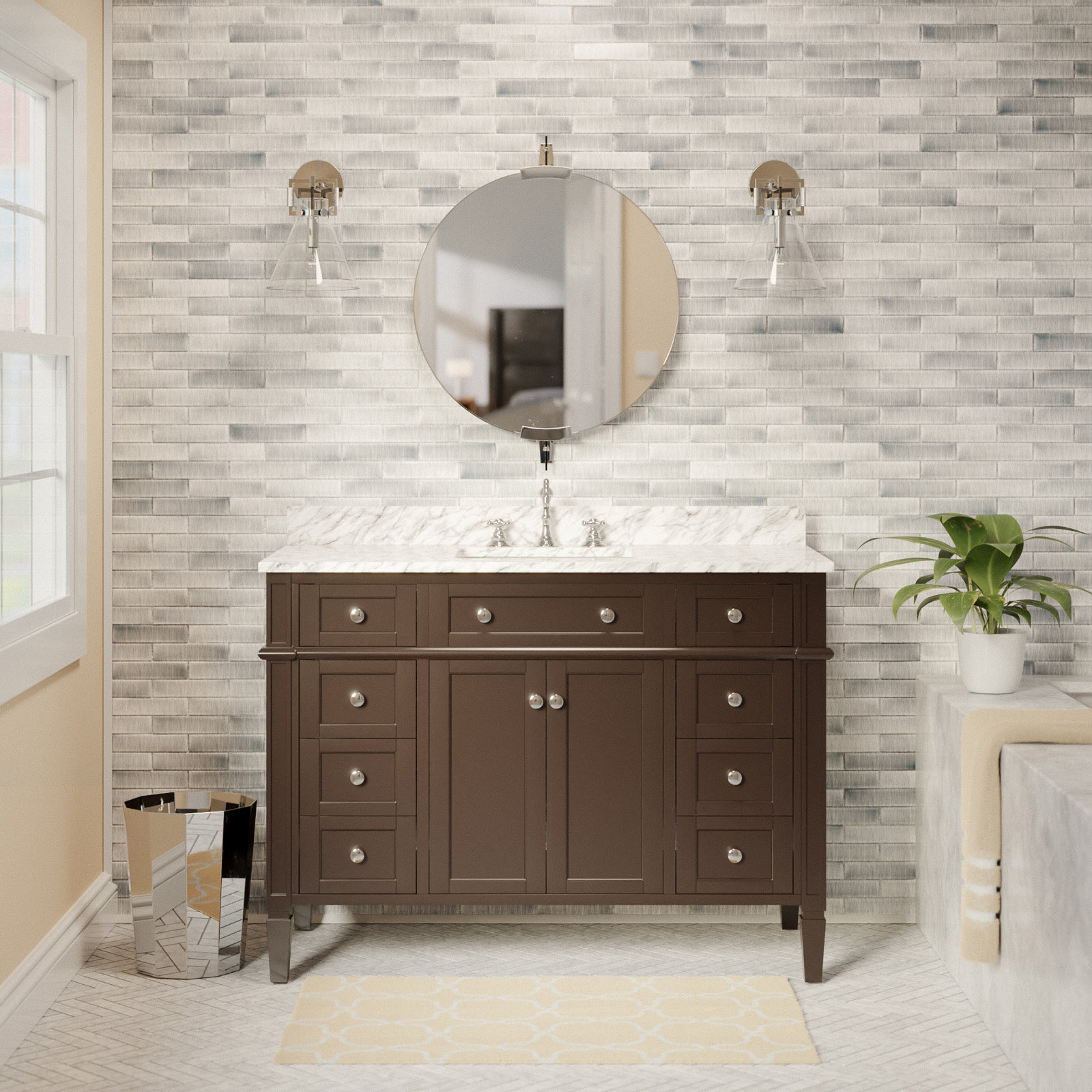 Lakeland 48'' Single Bathroom Vanity, Chocolate