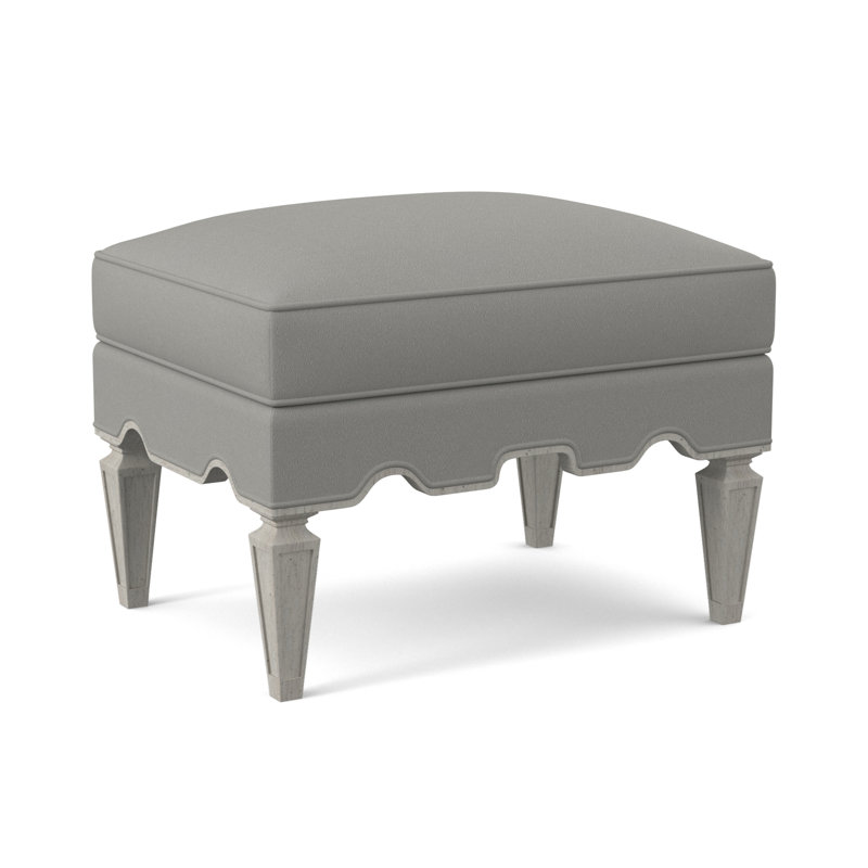 Palm Upholstered Ottoman, Bisque, Fizz Ivory 100% Polyester