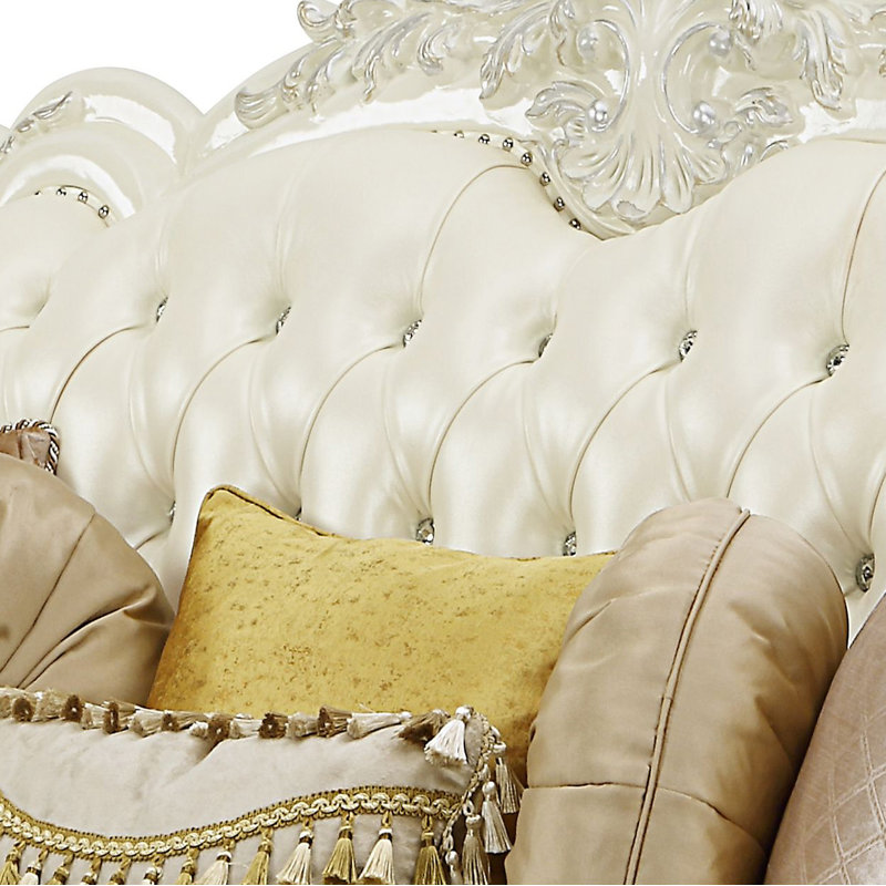 Craighead Pearl White 90.5" Vegan Leather Sofa