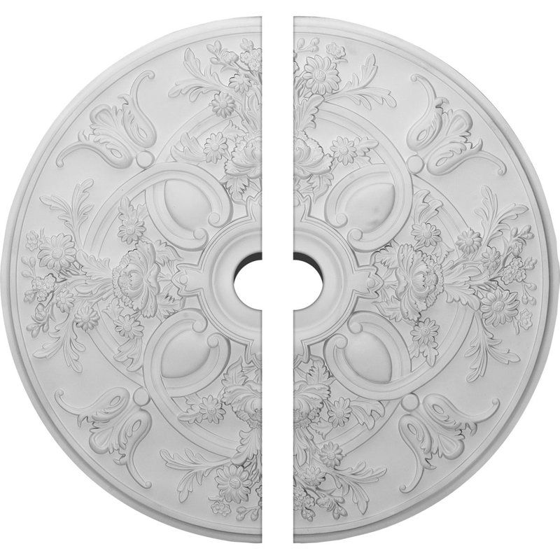 Endurathane Baile Ceiling Medallion, 31 1/4"OD x 3 1/2"ID x 2 1/4"P (Fits Canopies up to 6"), Two Piece, Factory Primed