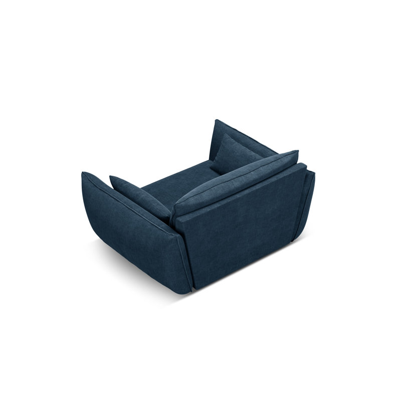Lindasy Velvet Armchair, Blue 100% Polyester