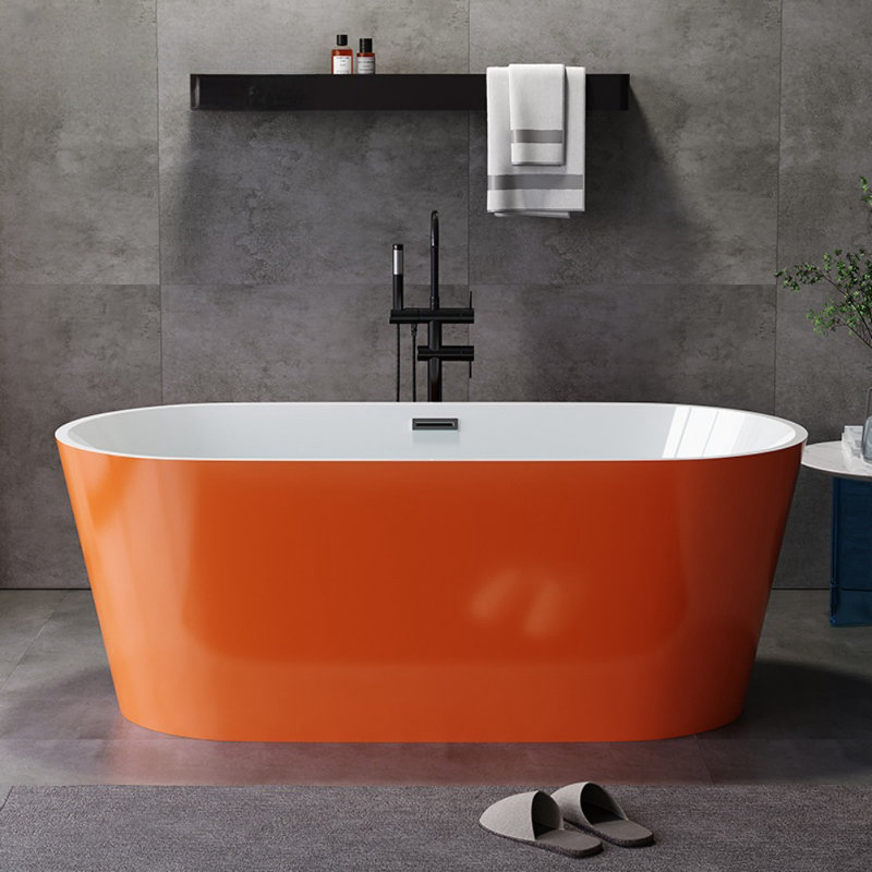 Baignoire ovale moderne simple en acrylique, Orange