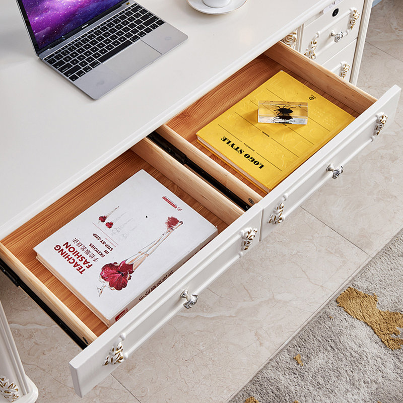 Bureau d'écriture avec rangement rétro, H 31,49 po x l 55,11 po x P 22,83 po
