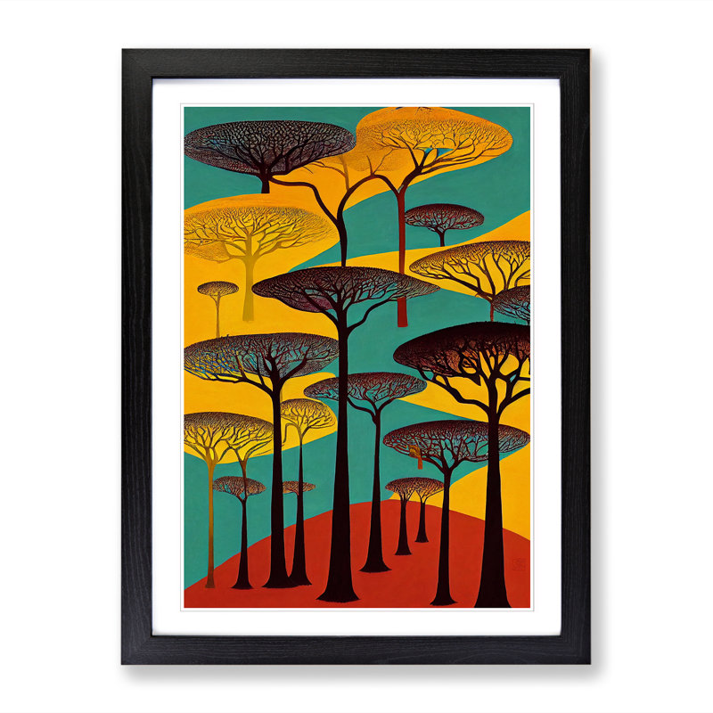 FRM-V0523-49X African Forest Vol.3 - Single Picture Frame Print, Black Framed, 34cm H x 25cm W x 2cm D