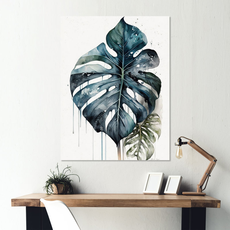 " Philodendron Leaf V ", 30" W x 40" H, Wrapped Canvas