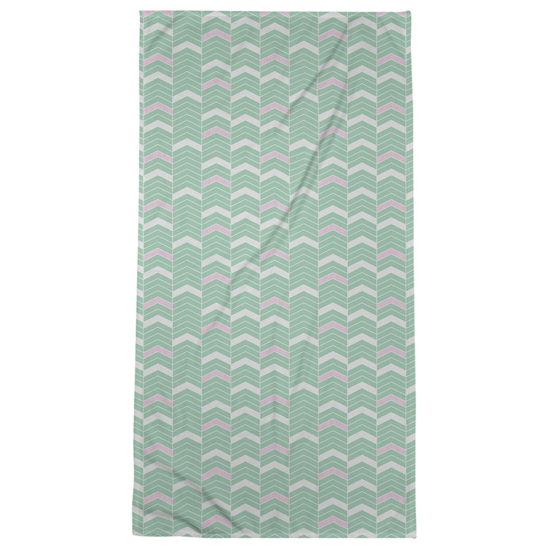 Stephenie Beach Towel, Light Green/Light Pink