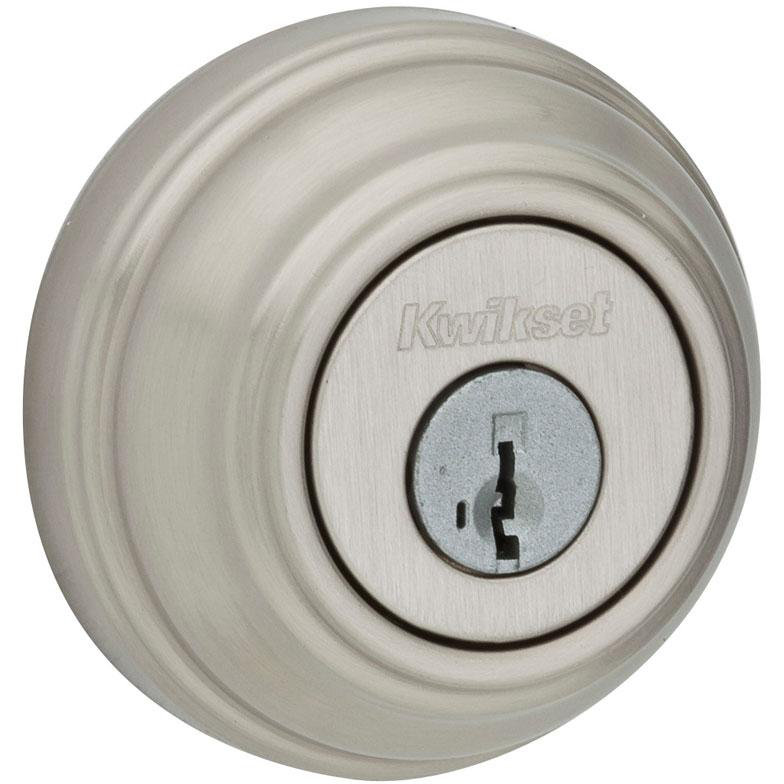 Single Cylinder Deadbolt with SmartKey, Satin Nickel