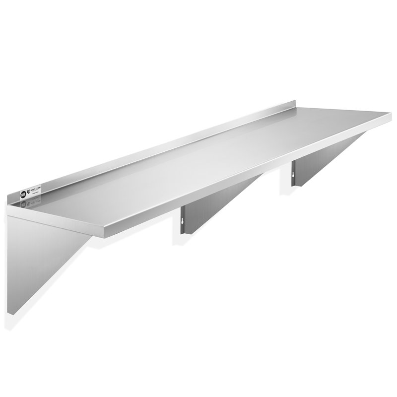 KUTLER Stainless Steel Shelf - NSF Commercial Wall Shelving, 18.5" H x 72" W x 12" D