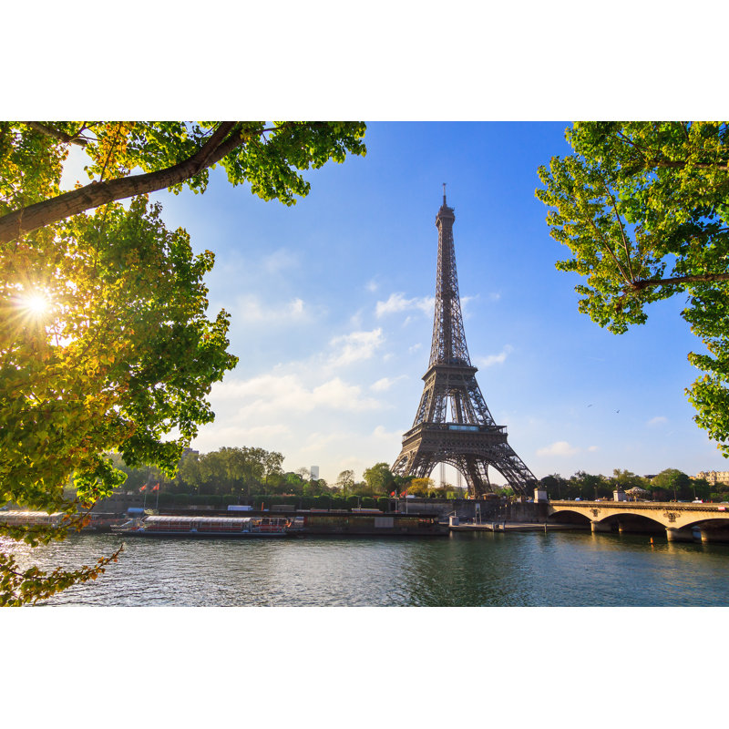 Amiri Spring Seine Eiffel - Wrapped Canvas Print, 61cm H x 91cm W x 3.8cm D