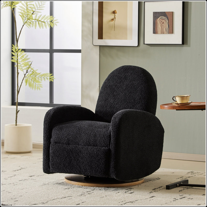 Fauteuil inclinable et pivotant 360 ° avec mouvement fluide et fabrication durable pour un confort ultime, Noir