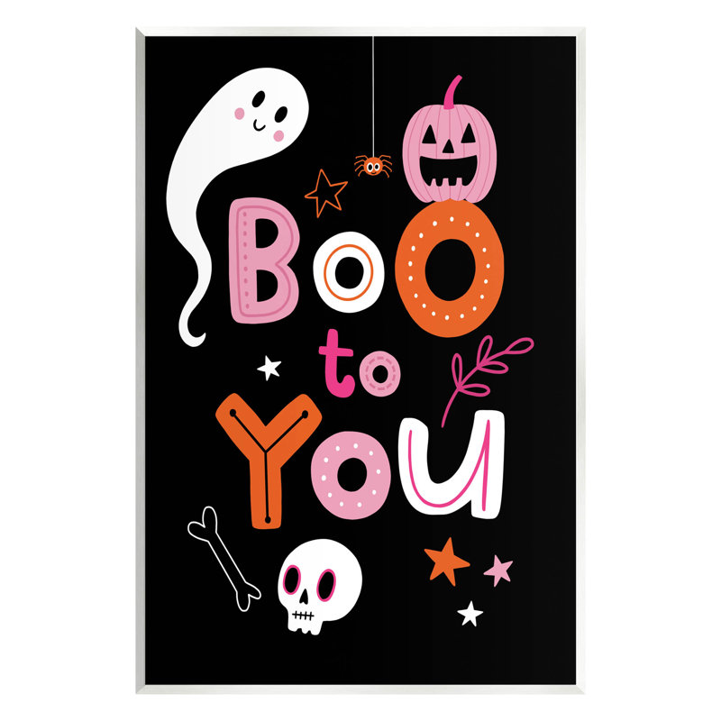 «Boo To You» souriant à-241, H 15 po x l 10 po x P 0,5 po, Plaque murale