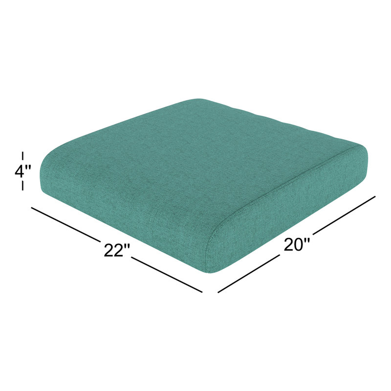 Coussin de repose-pieds d'extérieur Sunbrella®, Tissage uni Sunbrella® brise coulée, H 4 po x l 22 po x P 20 po