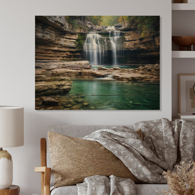 Breale Falls Creek Of Lake Catherine Arkansas I On Wood Print -  Millwood Pines, B26249173BA6466286EDDE83B44773FC