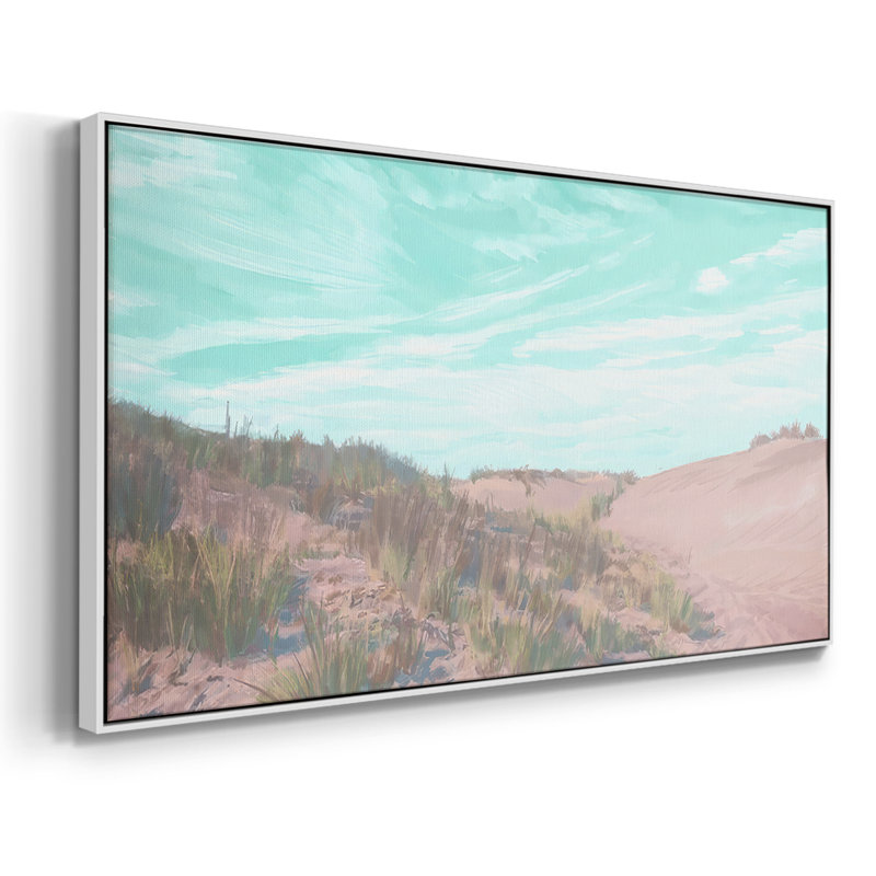 Dunes à l'aube IV - Toile tendue avec châssis encadré - Prêt à être accroché, H 21 po x l 41 po, Blanc