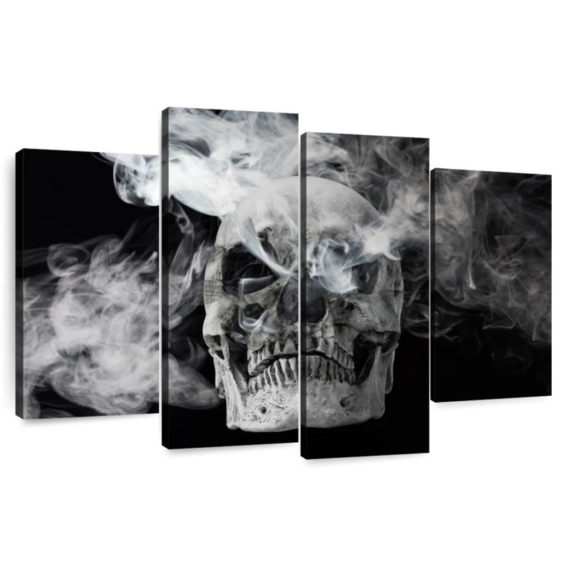 Smoking Skull, 48" H x 75" W