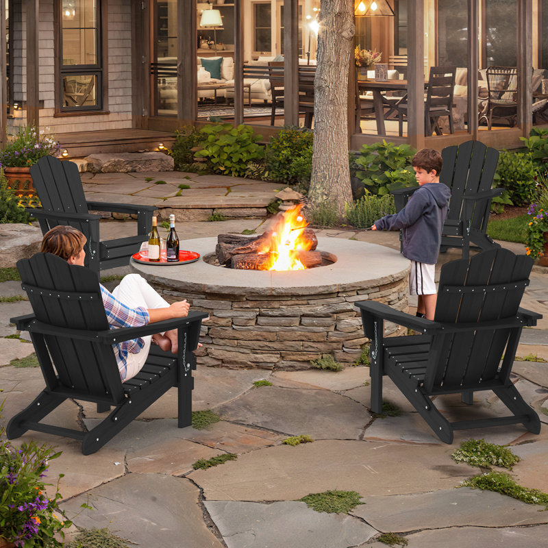 Chaise Adirondack pliante Delman, Noir