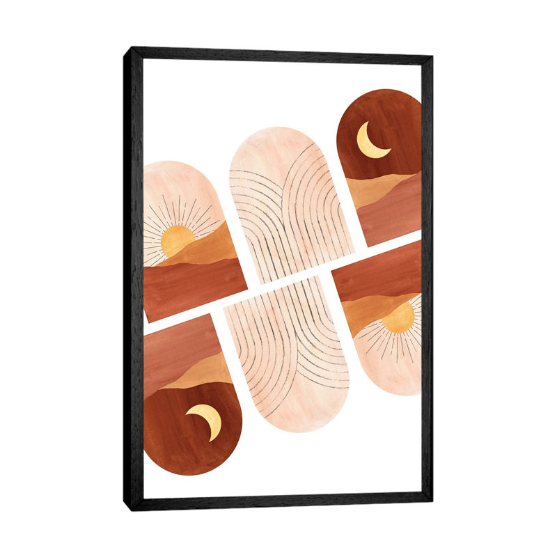 Terracotta Landscapes by Whales Way - Painting on Canvas, 66.04cm H x 45.72cm W x 3.81cm D, Black Framed