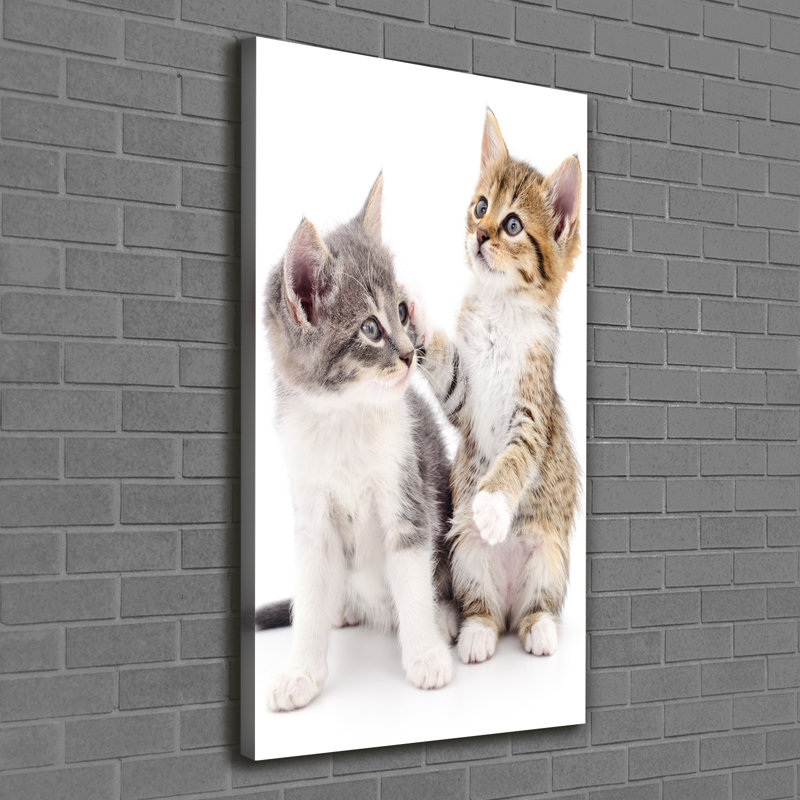 Two Small Cats - Wrapped Canvas Print