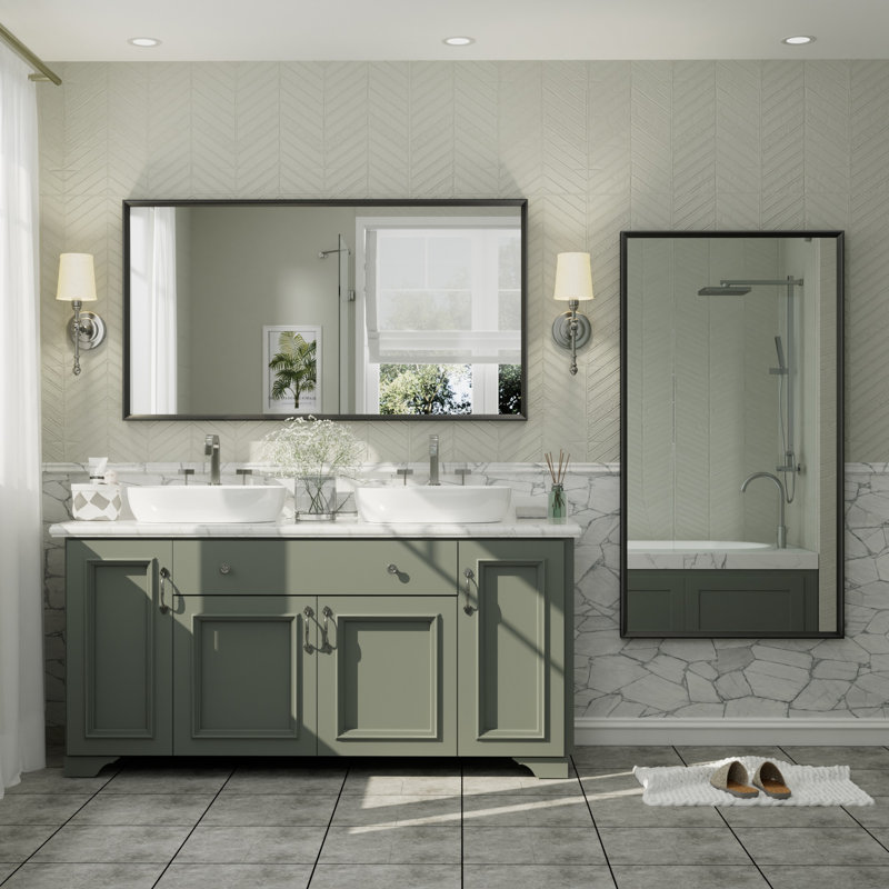 Miroir mural Amara, 55 po x 30 po, Matte Black