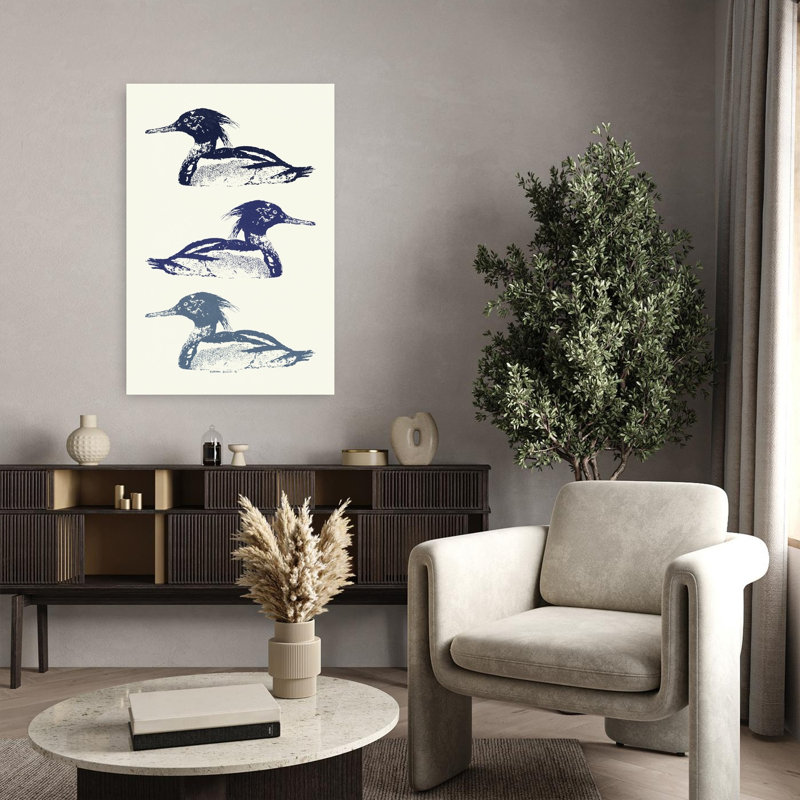 Art mural Stacked Blue Mergansers, H 36 po x l 24 po