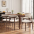 Upholstered Solid Wood Dining Chair, Curved Ergonomic Backrest, Modern Side Chair for Dining Room