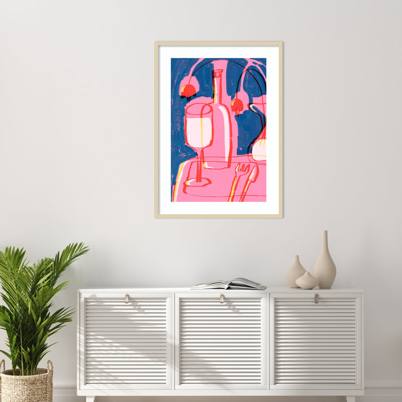 «Galya Neon Still Life No 4» par Treechild, impression sur bois encadrée, Brun, H 41 po x l 30 po