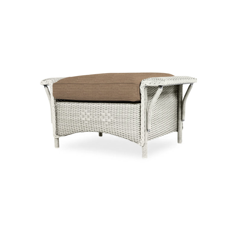 Nantucket Outdoor Ottoman, Consider Indigo, Matte White