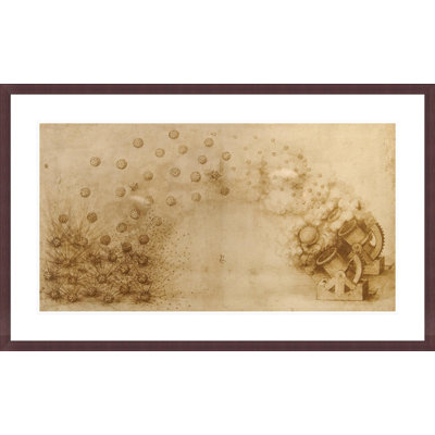 Sketch of a mortar for fragmentation bombs by Leonardo da Vinci -Framed Giclee Print