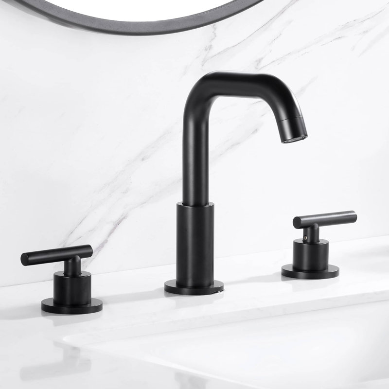 Widespread 2-handle Bathroom Faucet, Matte Black
