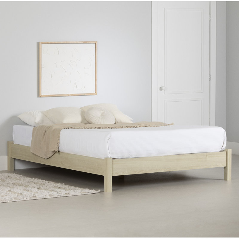 Step One Essential Low Profile Platform Bed, Queen, Beige