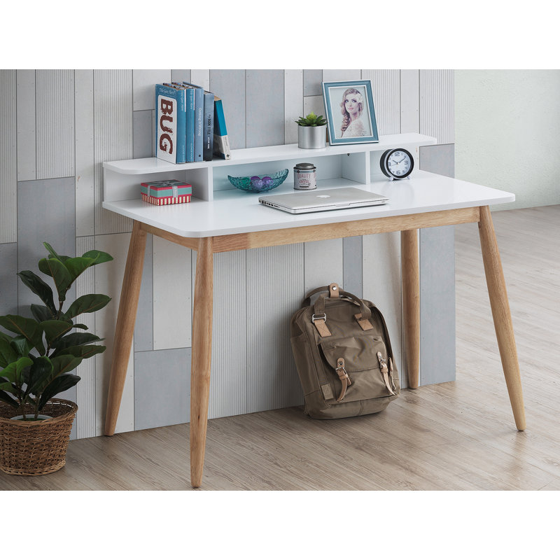 Bureau d'écriture avec huche Roskilde, Blanc / Naturel