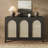 50" L Boho Natural Rattan Sideboard Buffet Cabinet With Large Storage, Home Kitchen Oak Wood Veneer 3-Door Credenza Coffee Bar Cabinets With Adjustable Shelves-934428041