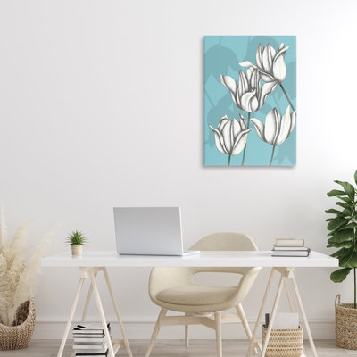 Sketched Tulips Keep Growing Canvas, design by Cecilia Battaini