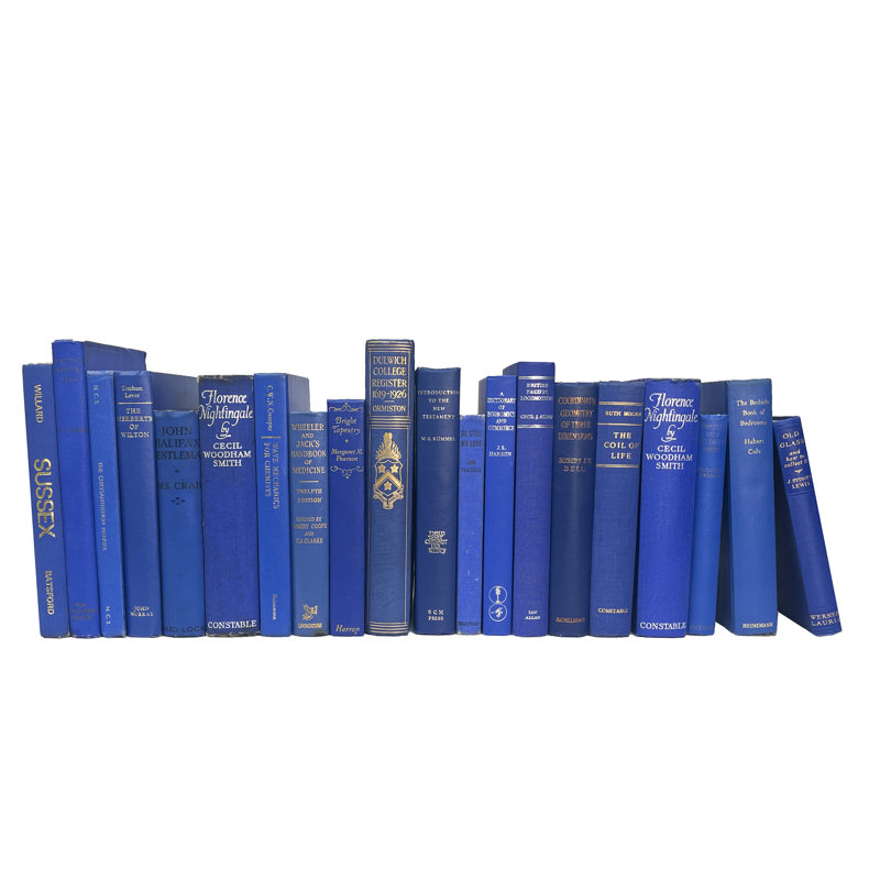 Livres décoratifs - Ensemble de livres Royal Vintage - 1 pied de livres bleus