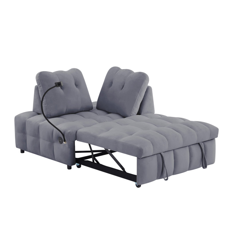 Canapé-lit escamotable, Velours gris velours