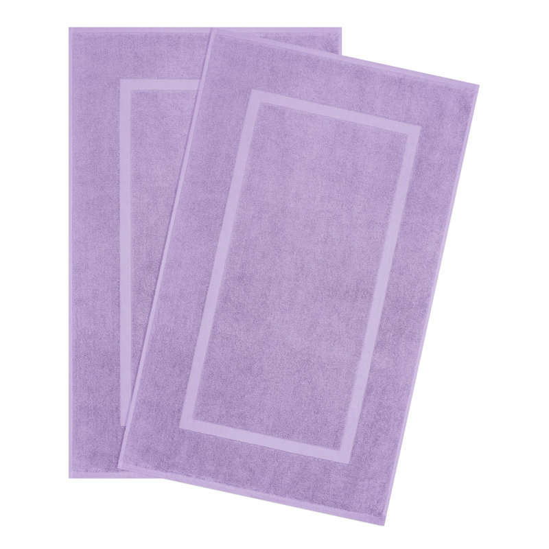 Tapis de bain 100% coton pour salle de bain, paquet de 2 tapis de sol à séchage rapide 20 x 34 po, Lilac