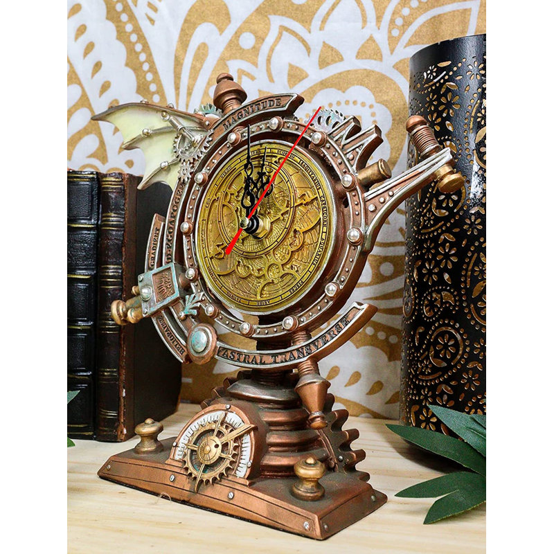 Jonesha Steampunk industriel céleste intergalactique Stormgrave chronomètre avec horloge peinte et équipement décoratif horloge de table Figurine Sci Fi