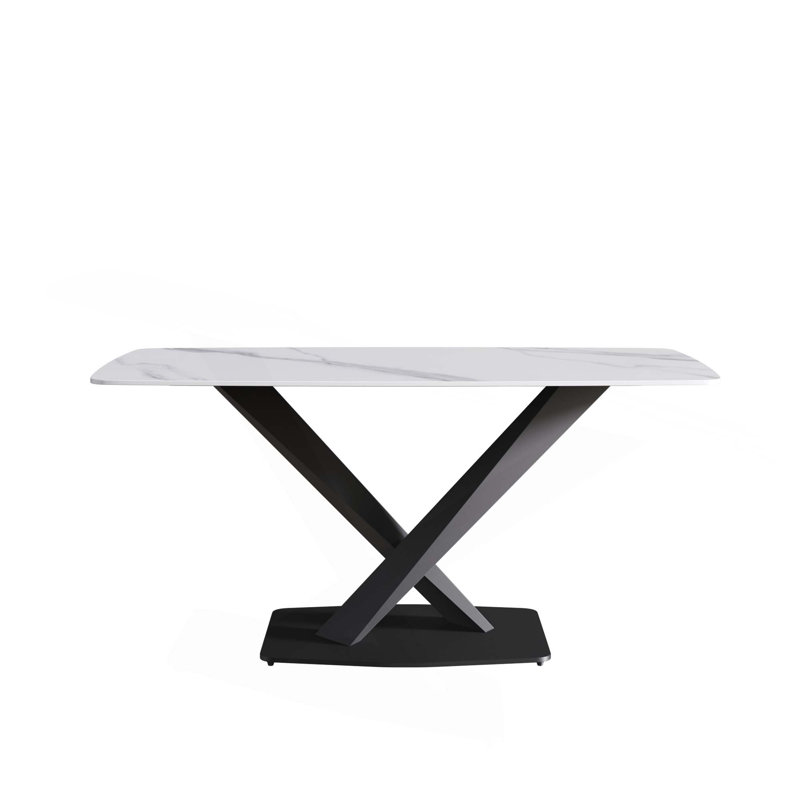 Table de salle à manger Contemporary, Blanc, H 29,53 po x L 63 po x l 31,5 po