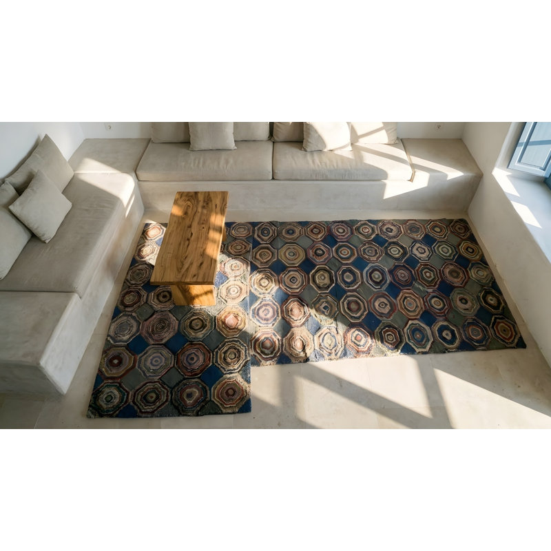 Wool Geometric Area Rug in Multicolored